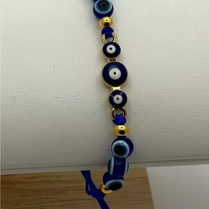 Adjustable Blue Evil Eye Bracelet | Nazar Protection Beads